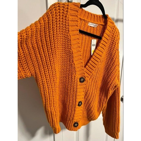 Anthropologie Weekend Cardigan SIZE M new orange color - Picture 6 of 12